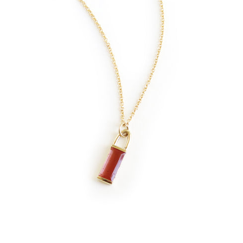 Vertically Set Feldspar Baguette Pendant